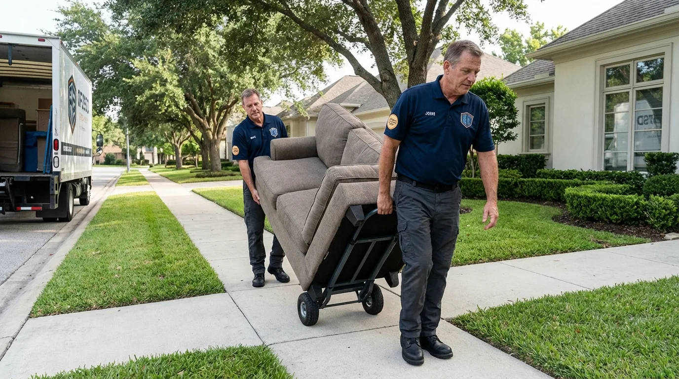 Local residential moving crew loading furniture in Saint Matthews, SC